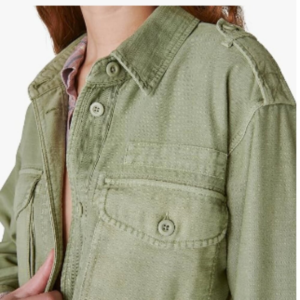 Lucky Brand Women's Cropped Twill Utility Jacket Size XS - Picture 2 of 12